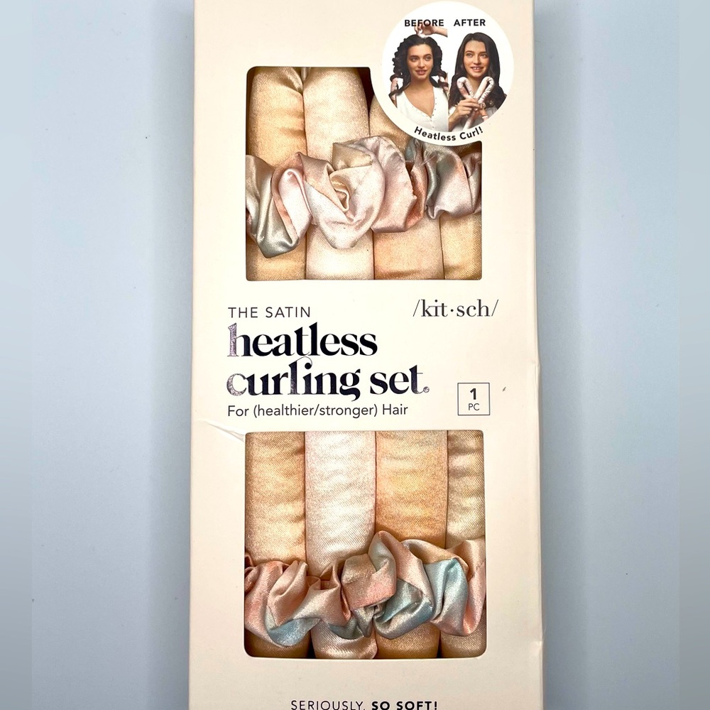 Kitsch Satin Curling Set in Cream and soft colors NEW